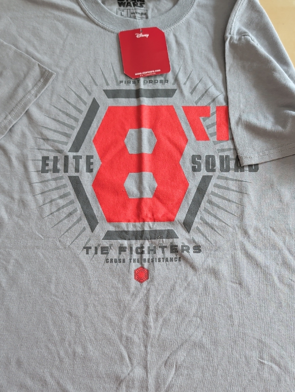 Star Wars  Gray Tee with Bold Red '8' Elite Squad Graphic LRG men's NEW